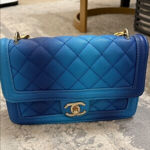 Chanel Quilted Blue Shoulder Bag